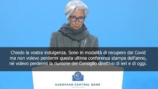 Lagarde a conferenza della stampa della Bce Ho una bronchite ma non sono contagiosa [upl. by Weinstein]