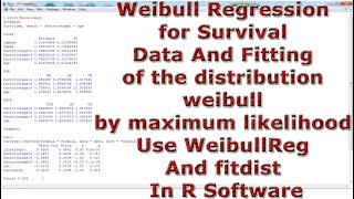 Weibull regression amp distribution weibull maximum likelihood Use WeibullReg amp fitdist In R Software [upl. by Hillell]