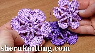 Crochet 3D Center Flowers [upl. by Aramoix264]