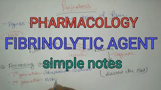 FIBRINOLYTIC AGENT  haematopoietic system  pharmacology notes [upl. by Vitus]