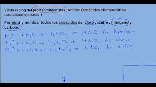 Formulación inorgánica 48 Ácidos Oxoácidos Nomenclatura tradicional ejercicio 1b [upl. by Etessil]