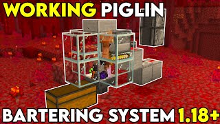 EASY Piglin Bartering Farm 118 For Minecraft Bedrock [upl. by Gonick437]