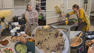 Ramadan ki tyari Karen ya Garmion ki tyari  Jume wale din bnaia yakhni pulao and mutton matar alo [upl. by Ekralc]