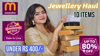 80 off MEESHO Maha Sale  MEESHO Jewellery Haul Under Rs 400  MEESHO trendy Jewellery [upl. by Cinimod]