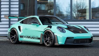 2023 Porsche 911 992 GT3 RS Weissach  PTS Mint Green  Walkaround 4K [upl. by Cobby]