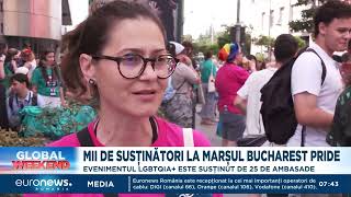 Mii de susținători la marșul Bucharest Pride quotSuntem aici să ne exprimăm iubirea față de toțiquot [upl. by Aiet]