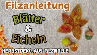 Filzanleitung  Herbstdekoration  Filzen für Anfänger  Filzen mit der Nadel [upl. by Naloc]