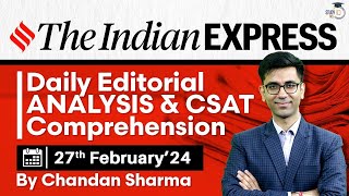 Indian Express Editorial Analysis by Chandan Sharma  27 February 2024  UPSC Current Affairs 2024 [upl. by Islaen]