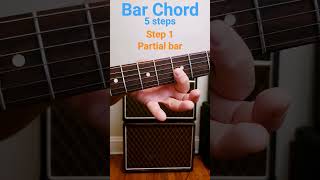 How To Play Bar Chords Step 1 DAY 1 guitar guitarlesson beginners learnguitar [upl. by Norma864]