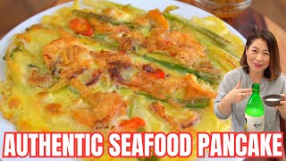 NEW Korean Seafood Pancake TIPS to make it CRISPY amp RESTAURANT GOOD 비오는 날 생각나는 해물파전 바삭바삭하게 만드는법 [upl. by Selie]