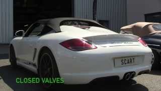 Porsche 987 Boxster Spyder sport exhaust  SCART Valves [upl. by Atnas]