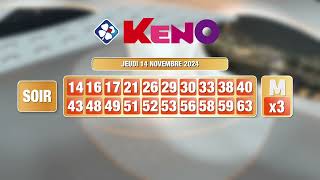 Tirage du soir Keno® du 14 novembre 2024  Résultat officiel  FDJ [upl. by Ylliw]