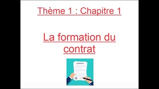 DROIT  Chapitre 1  la formation du contrat [upl. by Ansel]