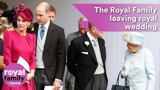 The Royal Family leaving Princess Eugenies wedding [upl. by Aaren]