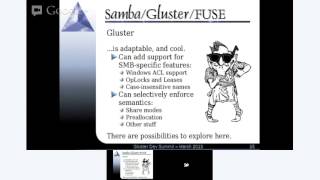 Chris Hertel  Gluster Community Summit  SAMBA  GlusterFS Integration [upl. by Yaakov]