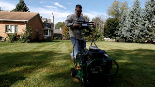 How To Aerate The Lawn  How To Use A Core Aerator [upl. by Maddis]