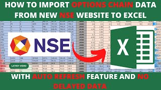 How To Import NSE Live Options Chain Data in Excel With Auto Refresh  NSE Live Data Import [upl. by Halfon]