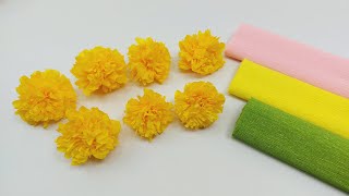 Mastering Crepe Paper Marigold Flowers A StepbyStep Tutorial crafteroz [upl. by Hilar960]