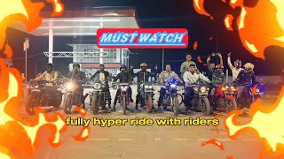 10 new riders  sunday ride  close calls💀  fully hyper ride🗿 crash ho gya 🤡 100 speed 😈 [upl. by Armbruster]