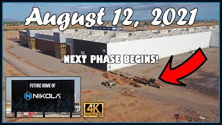 Nikola Semi Pilot Factory Construction Site August 12th 2021  Drone Footage of 800 AM [upl. by Dinnage]