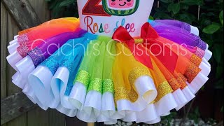 How To Make A Rainbow Ribbon Tutu  Tutu Subtitulado En Espanol  Como acer un TUTU De Liston [upl. by Hoban512]