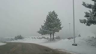 Snowy Killington VT Drive  Upper Snowshed Parking Lot amp Grand Hotel [upl. by Silyhp]