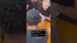 Khamzat Chimaev destroys a fan in arm wrestling [upl. by Naves]