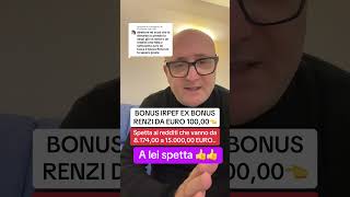 BONUS IRPEF A CHI SPETTA youtube letstalk inps youtubeshorts perte yes news [upl. by Adigun]