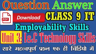 Employability Skills Question Answer ICT Skills Question Answer  Class 9 IT 402 [upl. by Holofernes]