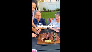 Cherry wood smoked lamb feast for Fathers Day [upl. by Nnaaihtnyc]