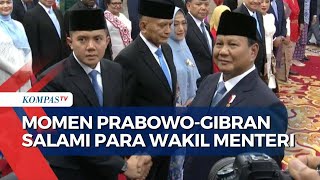 Presiden Prabowo dan Wapres Gibran Salami Para Wakil Menteri Usai Pelantikan [upl. by Kayla]