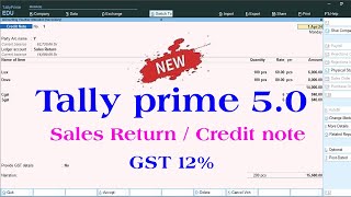 sales return entry in tally prime  sales return in tally prime  tally prime  sales return entry [upl. by Darby]