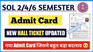 Sol 246 Semester New Admit Card Released 2024 II Sol 246 Semester Hall Ticket download 2024 [upl. by Worth]