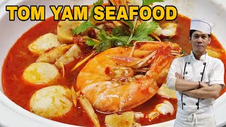 Soup tomyam seafood style Chinese food  ala nanang kitchen [upl. by Tristas]