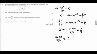 Differentiation to Find Minimum Cost [upl. by Marlette]