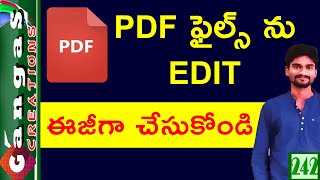 How To Editing PDF Document In Online Telugu [upl. by Newcomer761]