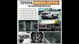 2023 Toyota Innova Crysta Full Price List Revealed [upl. by Nired443]