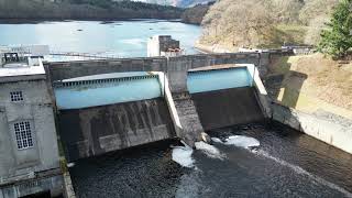 4k Close up Pitlochry Dam and power station River tummel Perthshire Dji drone view Matt Livsey [upl. by Attiuqaj]