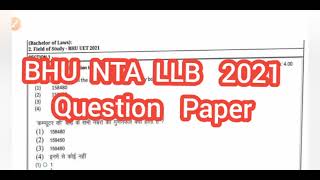 BHU LLB Question paper 2021 देखिये कैसे प्रश्न आये। [upl. by Harihs]