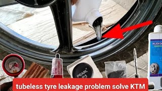 tubeless tyre leakage problem solve 100 mithunmandal [upl. by Reld847]