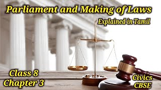 Parliament and Making of Laws  Class 8  chapter 3  civics  parliament  explained in Tamil [upl. by Anirbus]