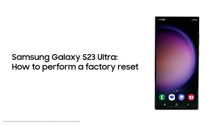 Galaxy S23 Ultra How to perform a factory reset  Samsung [upl. by Eirb]