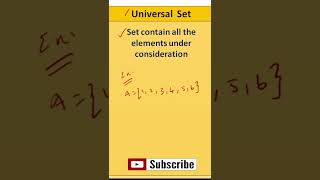 Universal Set  Types of Sets  Set Theory  Discrete Math [upl. by Irahs]