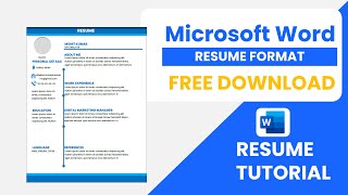 MS Word Resume  Resume Kaise Banaye  MS Word Resume Format  Free Download MS Word Resume Format [upl. by Hales]