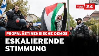 Zunehmende Gewalt auf propalästinensischen Demos [upl. by Leiria]