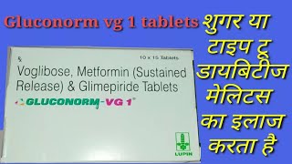 Gluconorm vg1 tablets  compositionusesdose and side effects [upl. by Favien]