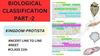 Biological Classification Part 2  Kingdom  Protista  ONE SHORT  NEET 2025  NCERT Line2Line [upl. by Lilias]