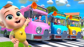 NEW Wheels On The Bus  3 Colored Buses MORE Esucational Nursery Rhymes amp Kids Songs [upl. by Allister144]