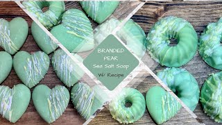 Tutorial amp Recipe  How to Make  BRANDIED PEAR Sea Salt amp Aloe Vera CP Soap  Ellen Ruth Soap [upl. by Sirkin903]