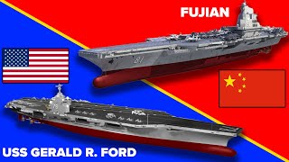 Chinas Brand New Aircraft Carrier vs USS Gerald R Ford Supercarrier [upl. by Allac]